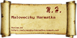 Maloveczky Harmatka névjegykártya